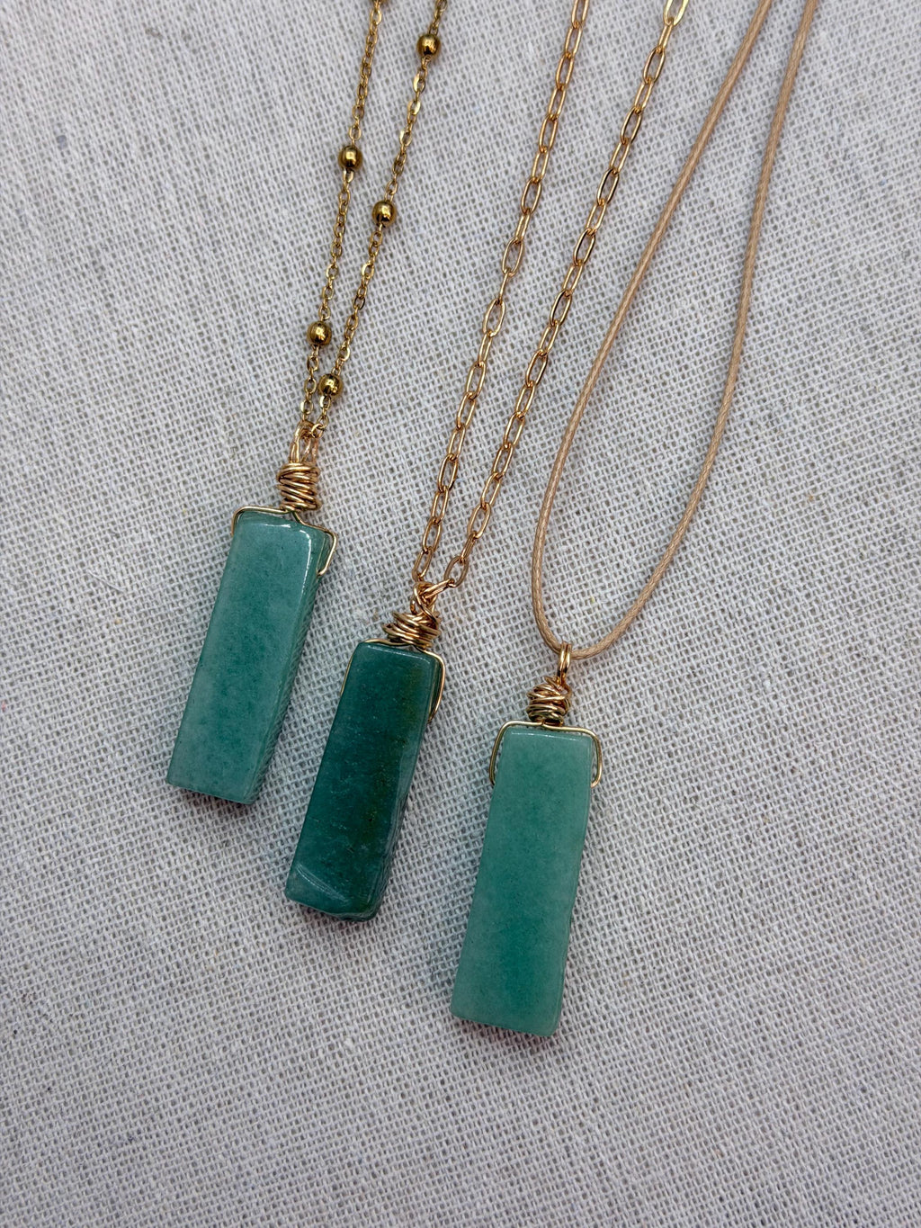 Green Aventurine Pendant Necklace • Minimalist Manifestation Amulet • Choose Chain Style • Spiritual Gift Protection & Prosperity