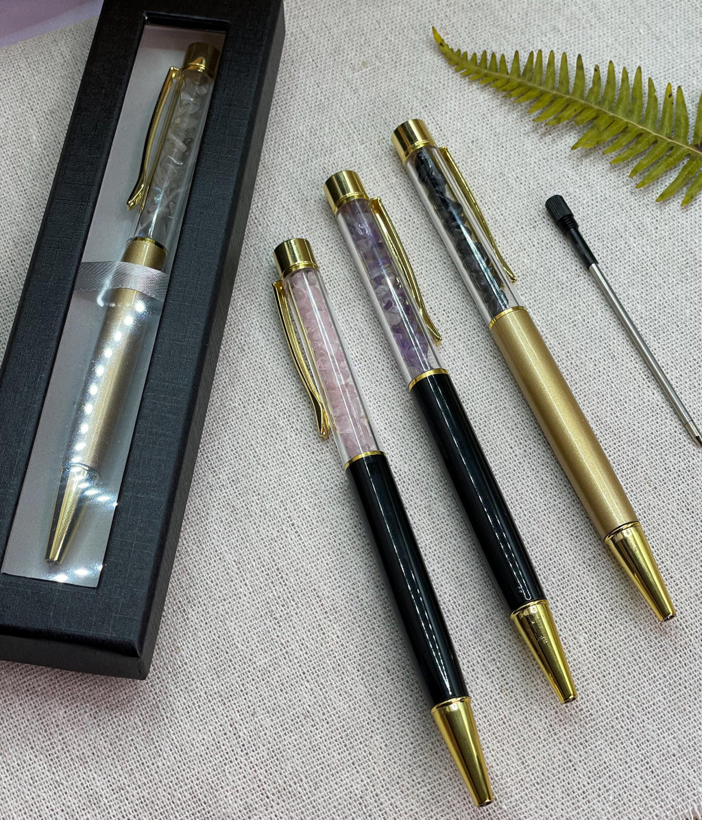 Crystal Chips Manifestation Pens,  Ritual Writing Tool for Journaling Shadow Work Energy