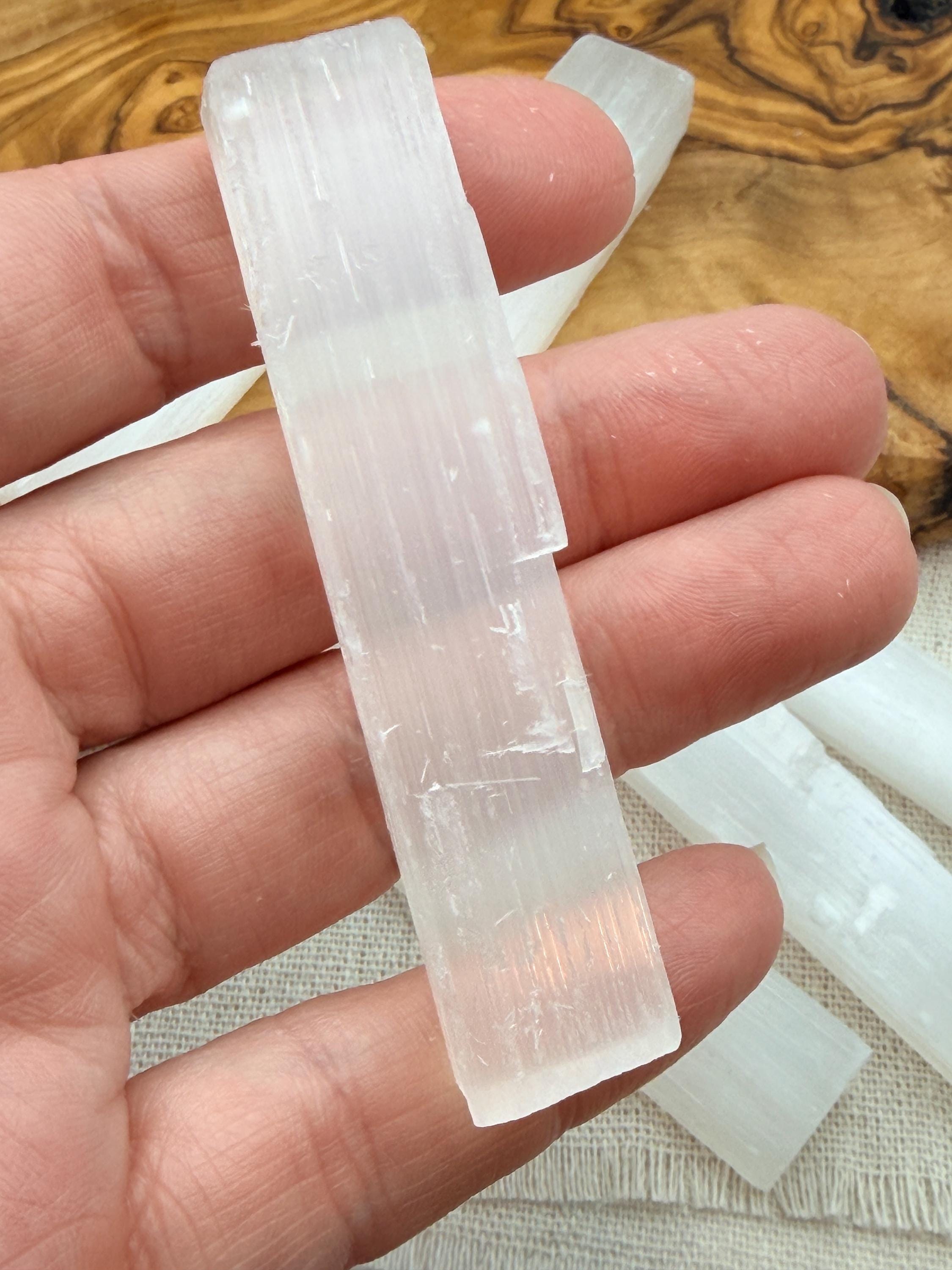 Selenite Stick 3 Inch | Selenite Wand for Cleansing & Charging | Ritual Crystal Tool