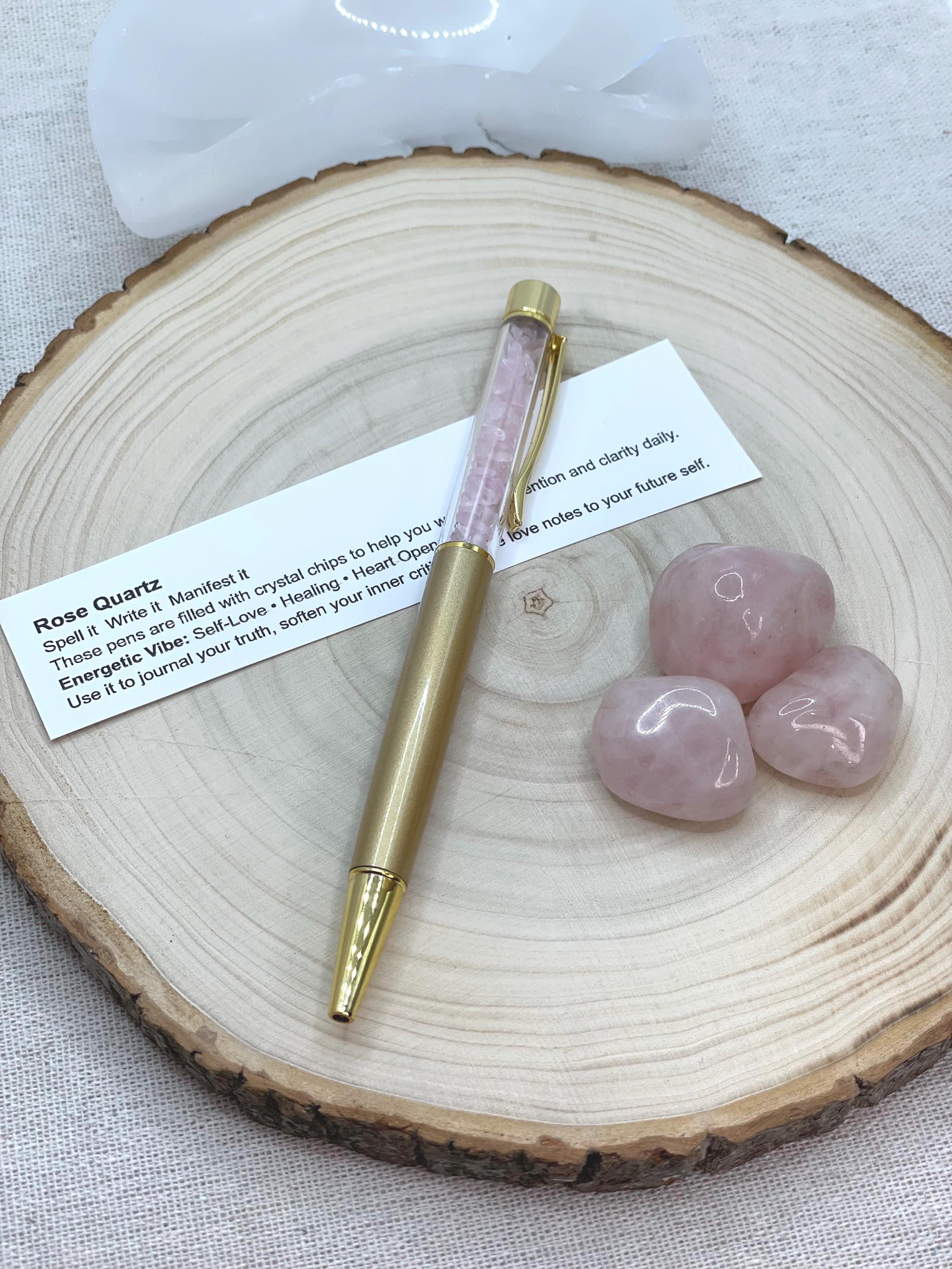 Crystal Chips Manifestation Pens,  Ritual Writing Tool for Journaling Shadow Work Energy