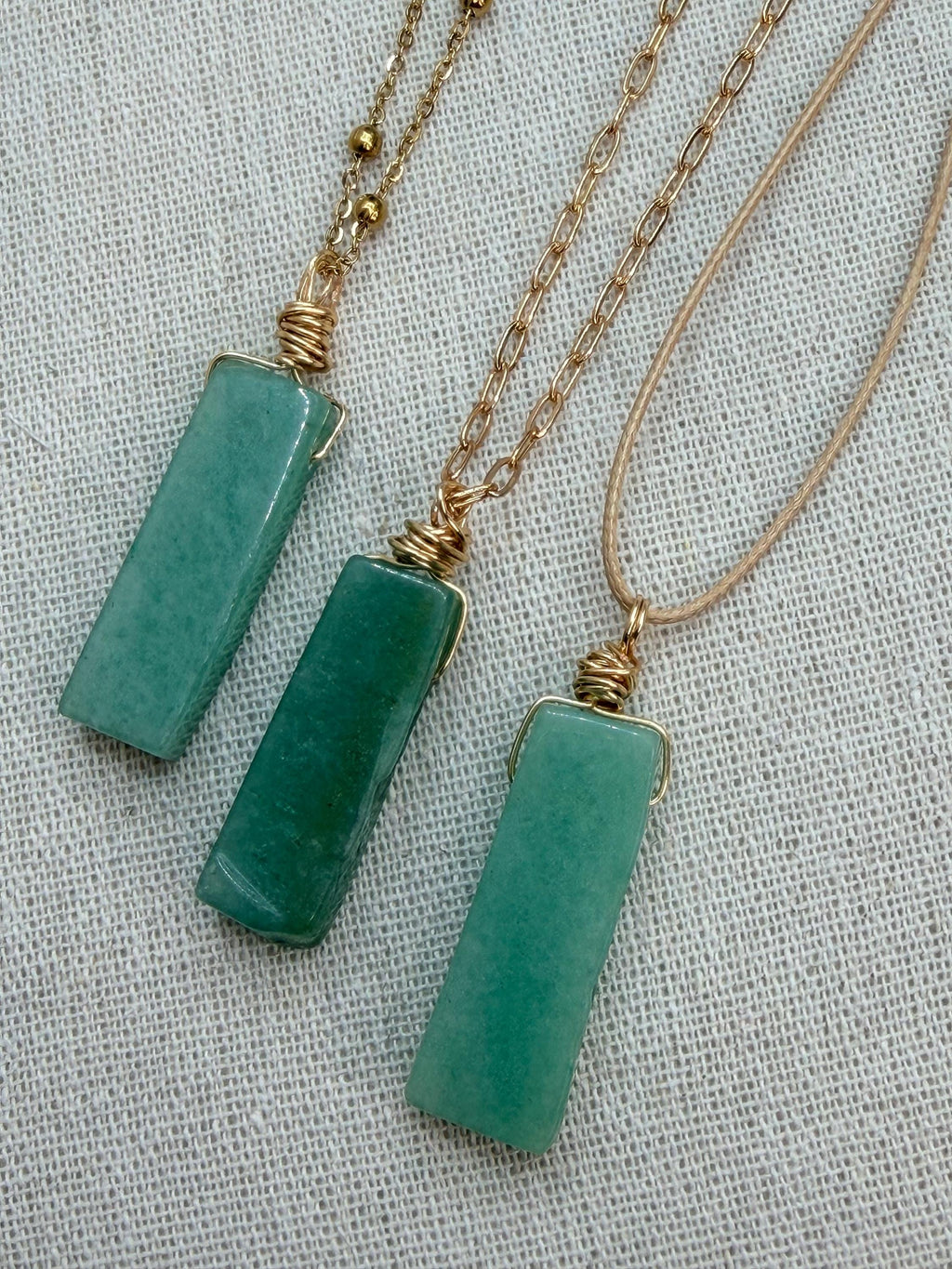 Green Aventurine Pendant Necklace • Minimalist Manifestation Amulet • Choose Chain Style • Spiritual Gift Protection & Prosperity