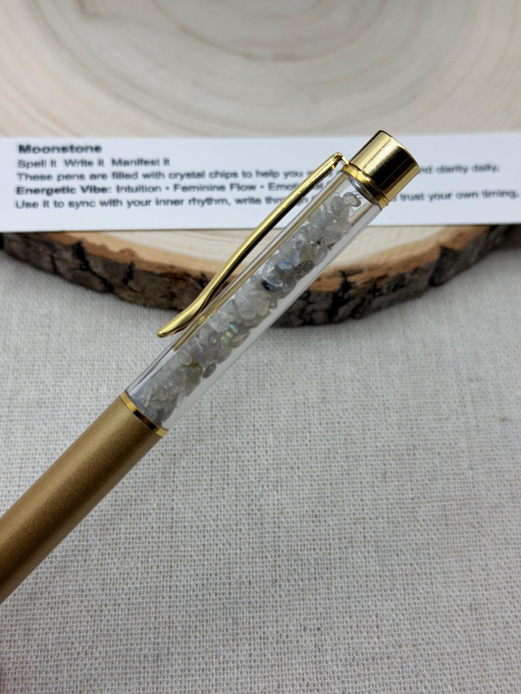 Crystal Chips Manifestation Pens,  Ritual Writing Tool for Journaling Shadow Work Energy