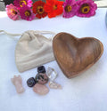 Sympathy Gift Grief Crystal Set Comfort Healing with optional Carved Angel & Handmade Heart Bowl