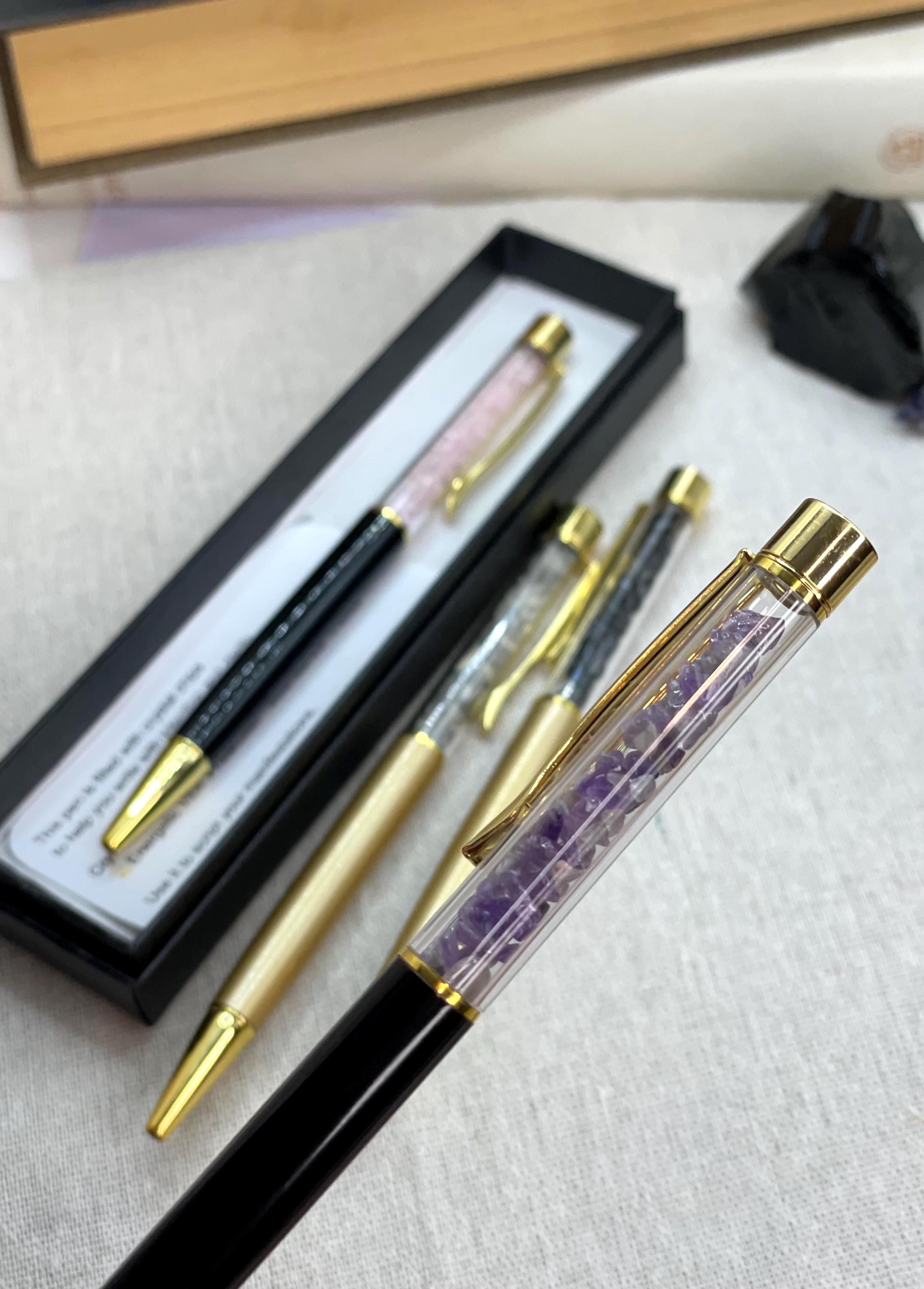 Crystal Chips Manifestation Pens,  Ritual Writing Tool for Journaling Shadow Work Energy