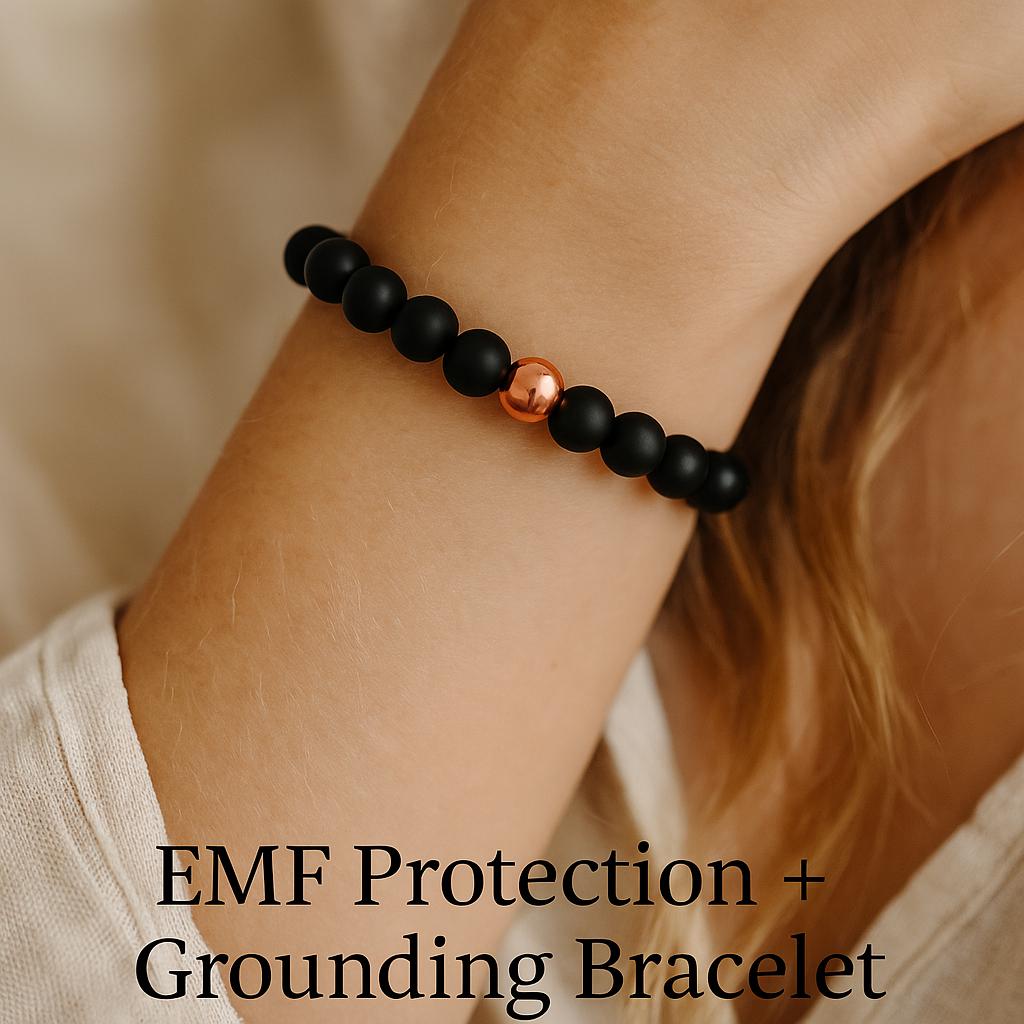 Russian Shungite Copper Protection Bracelet Grounding Crystal Bracelet for Stress Relief, Energy Reset & Focus Unisex Gift for Clarity