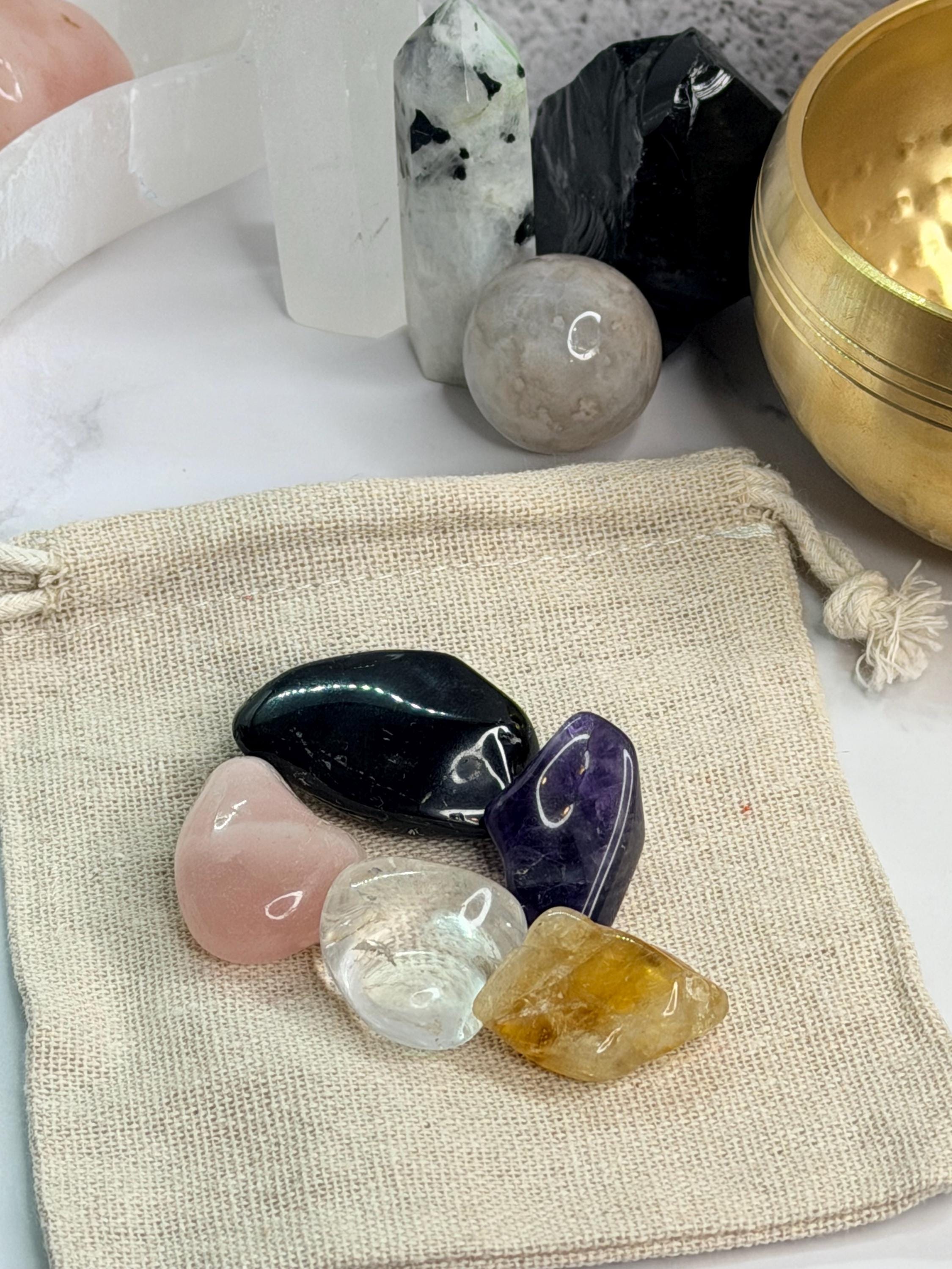 The Energy Foundations Set Crystal Starter Set for Intentional Energy, Clarity & Grounding