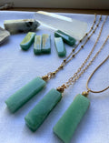 Green Aventurine Pendant Necklace • Minimalist Manifestation Amulet • Choose Chain Style • Spiritual Gift Protection & Prosperity