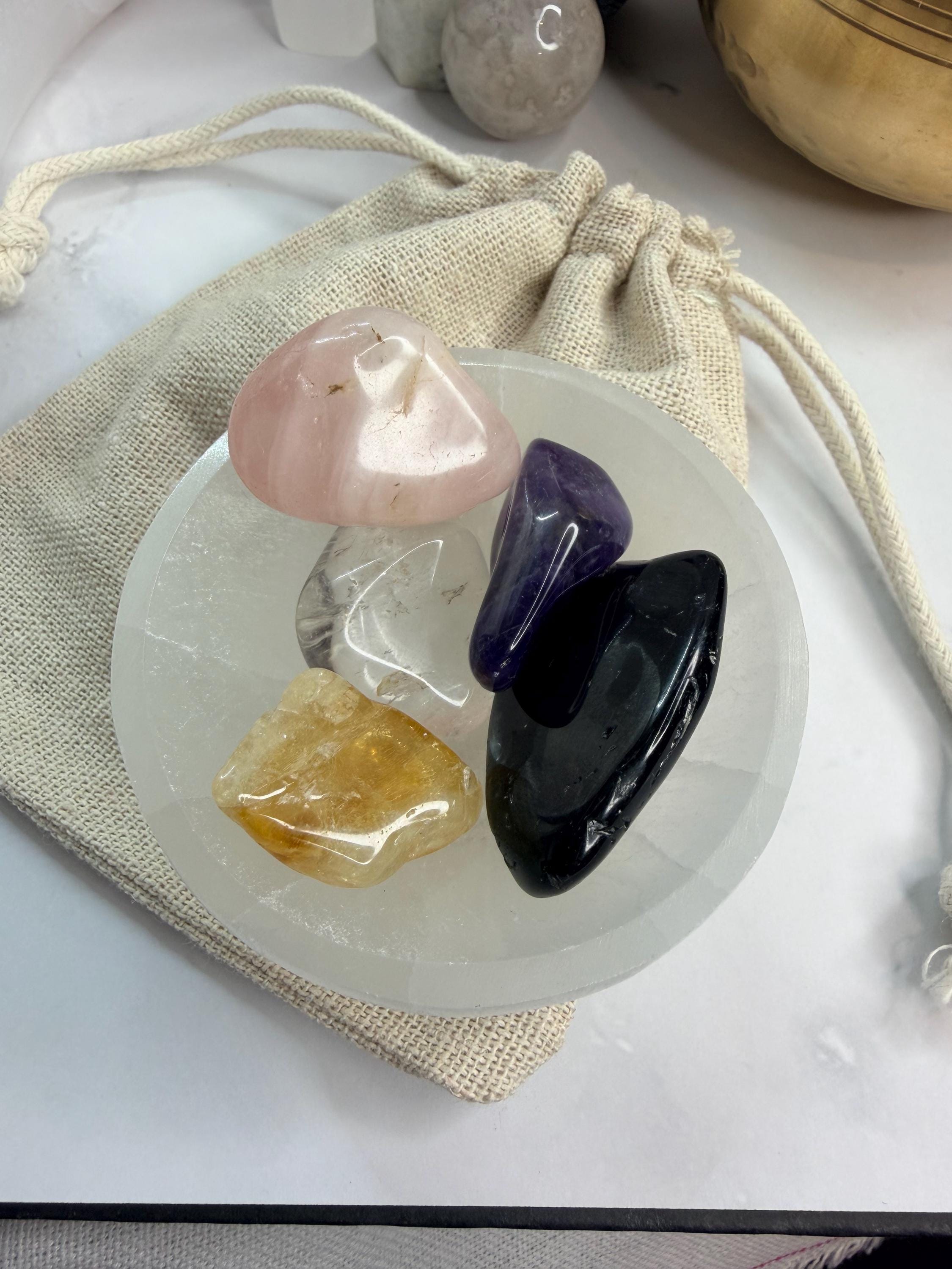 Crystal Starter Set, Energy Foundation Collection, Intention, Clarity, Grounding