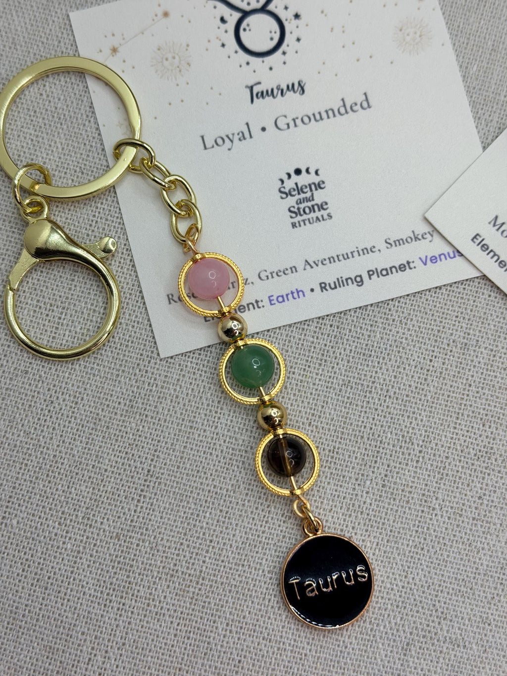 Zodiac Crystal Keychain Gift Astrology Bag Charm Horoscope Sign Keyring Celestial Crystal Birthday Gift (Aries to Pisces)