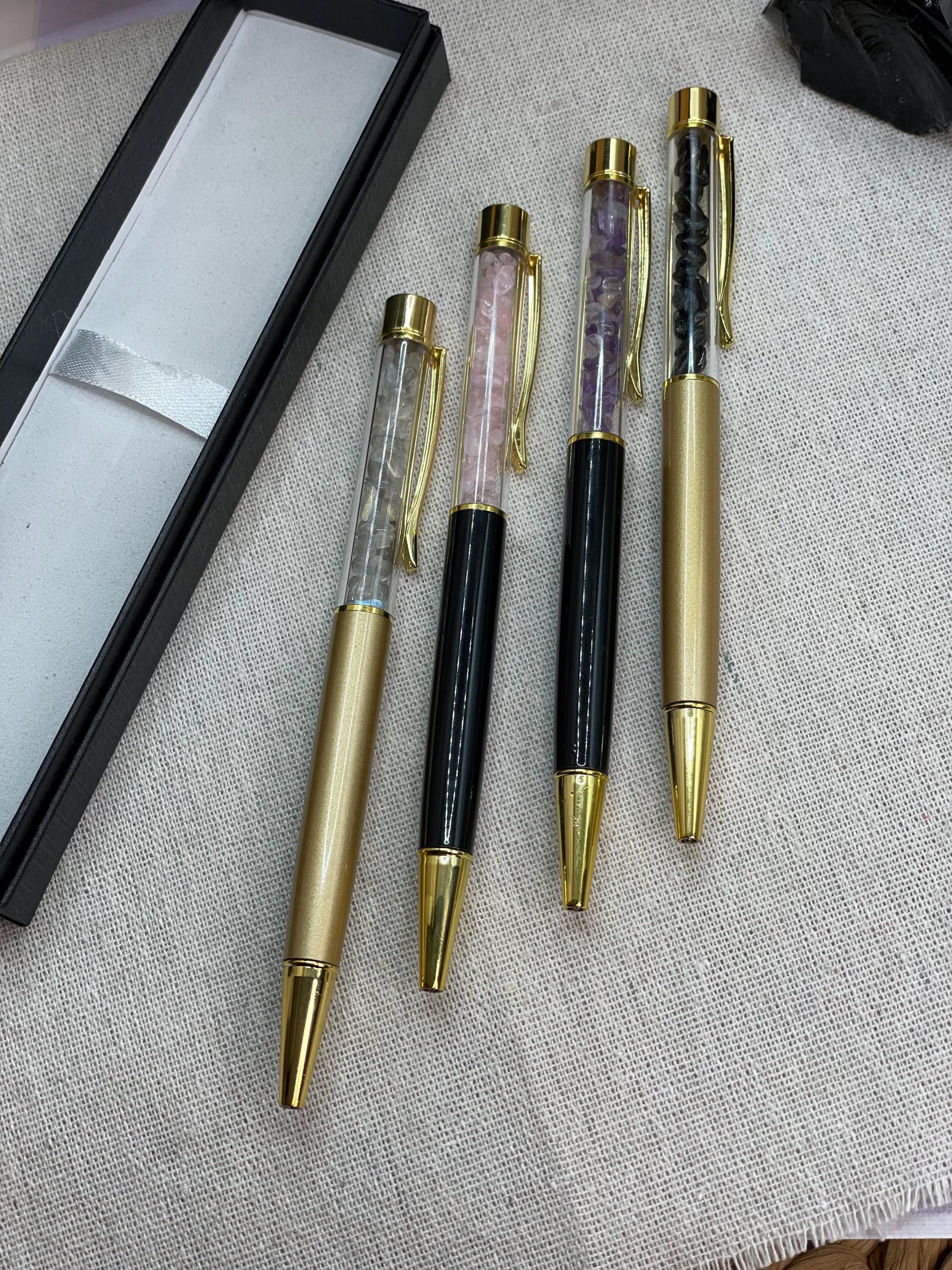 Crystal Chips Manifestation Pens,  Ritual Writing Tool for Journaling Shadow Work Energy