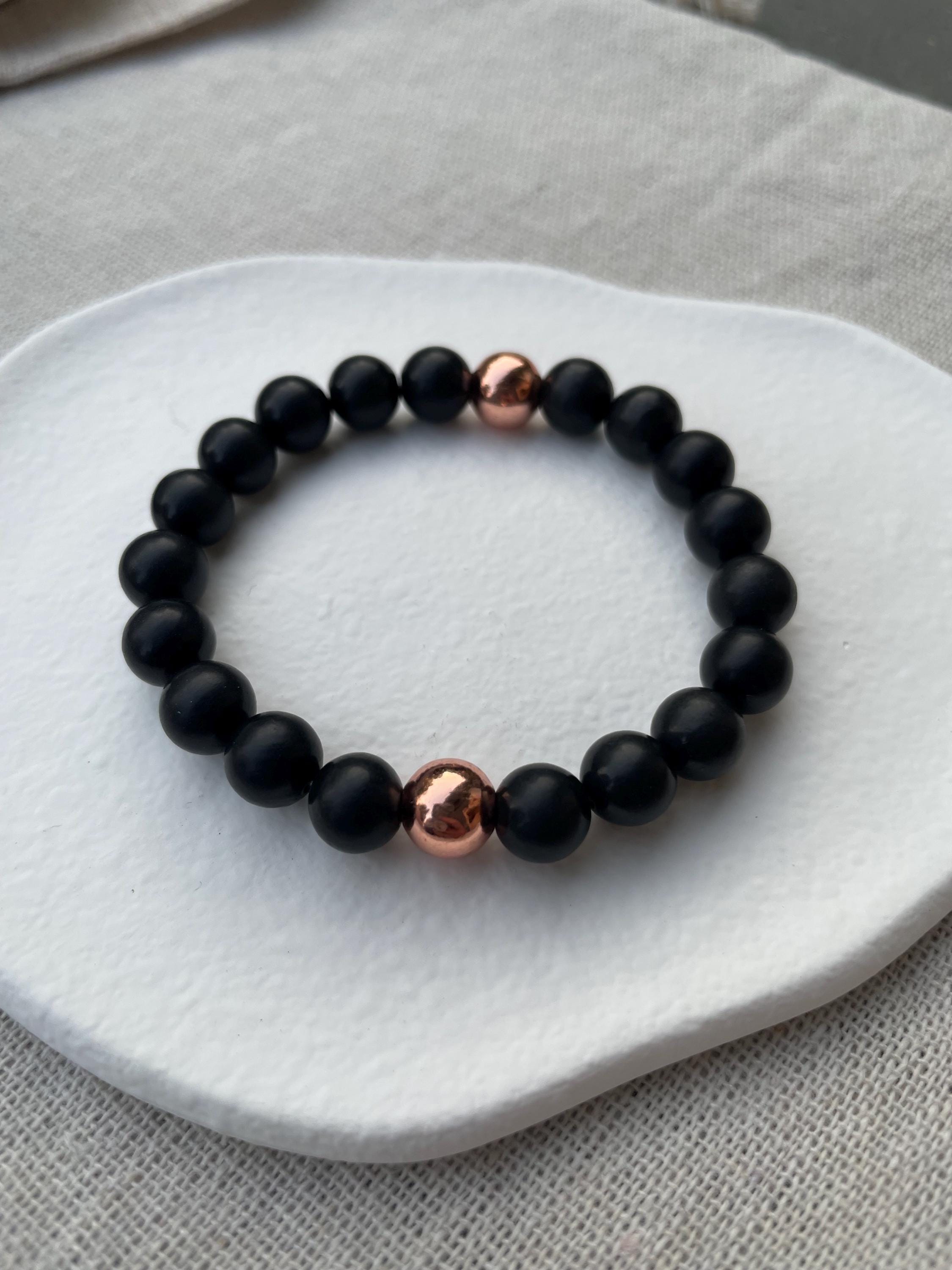 Russian Shungite Copper Protection Bracelet Grounding Crystal Bracelet for Stress Relief, Energy Reset & Focus Unisex Gift for Clarity
