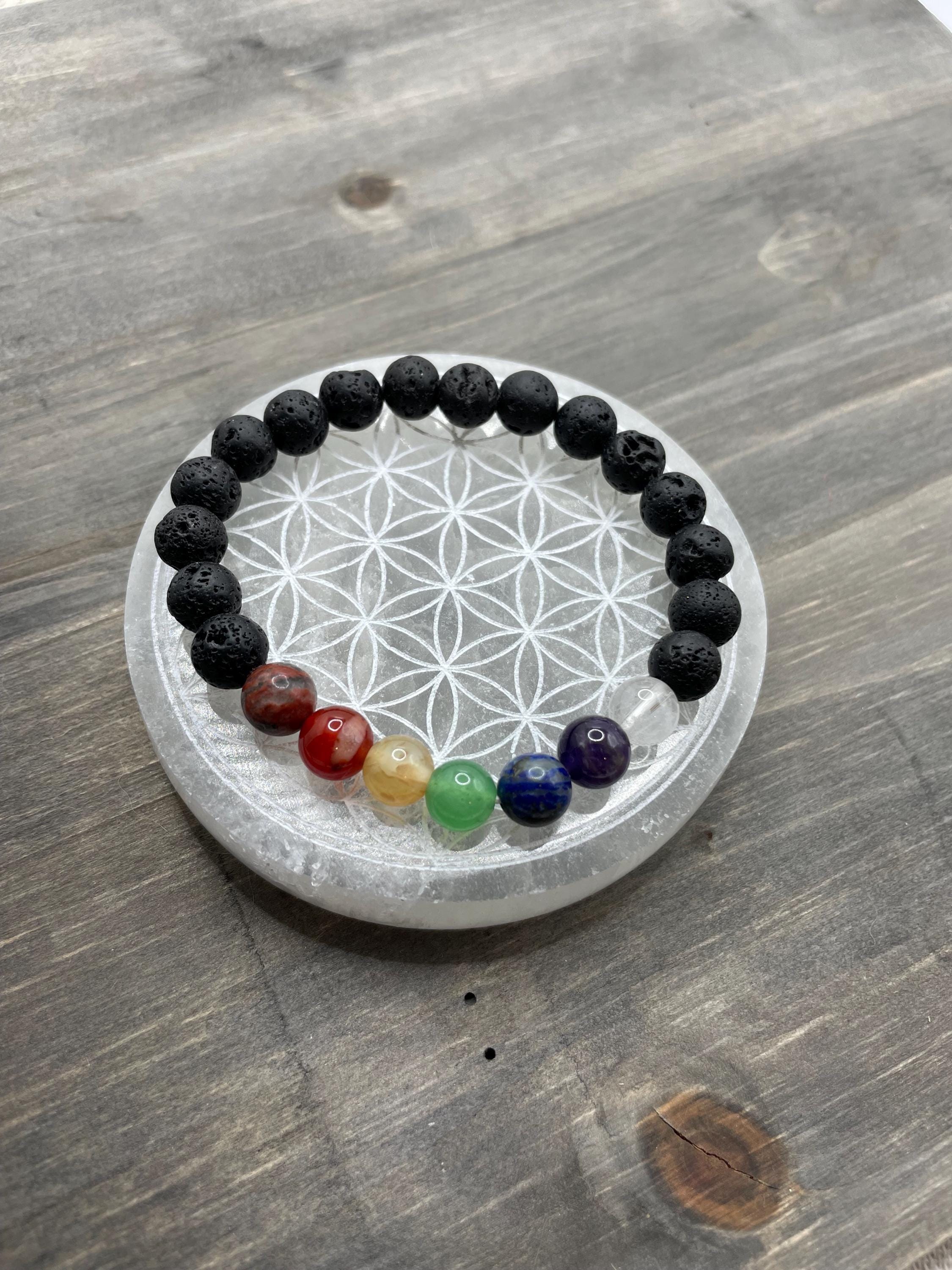 Selenite Charging Plate for crystals, Flower of Life Design Round Plate 10 inch