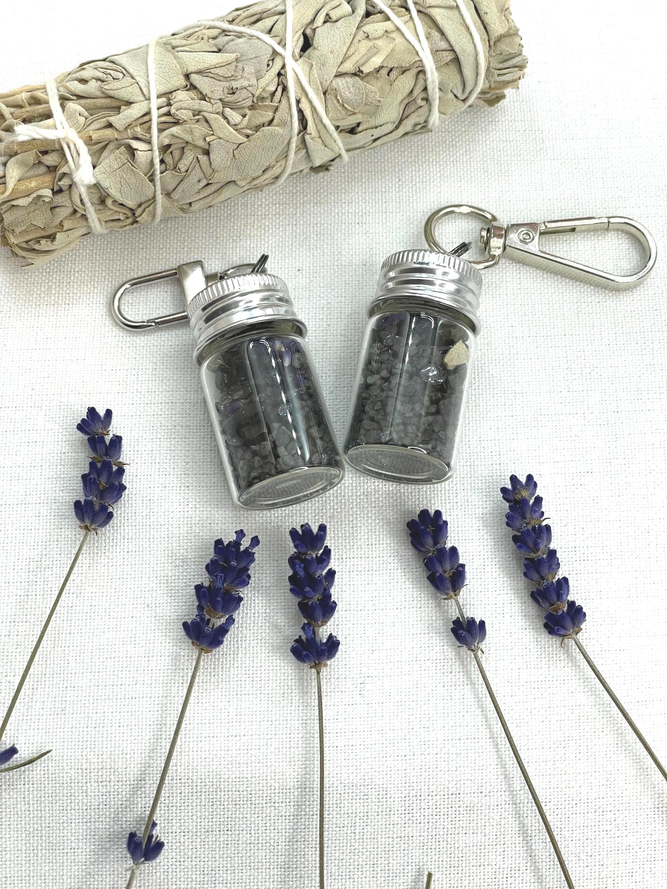 Protection Spell Jar Keychain, Crystal Vial for Energy Clearing, Black Tourmaline Sanctuary Shield