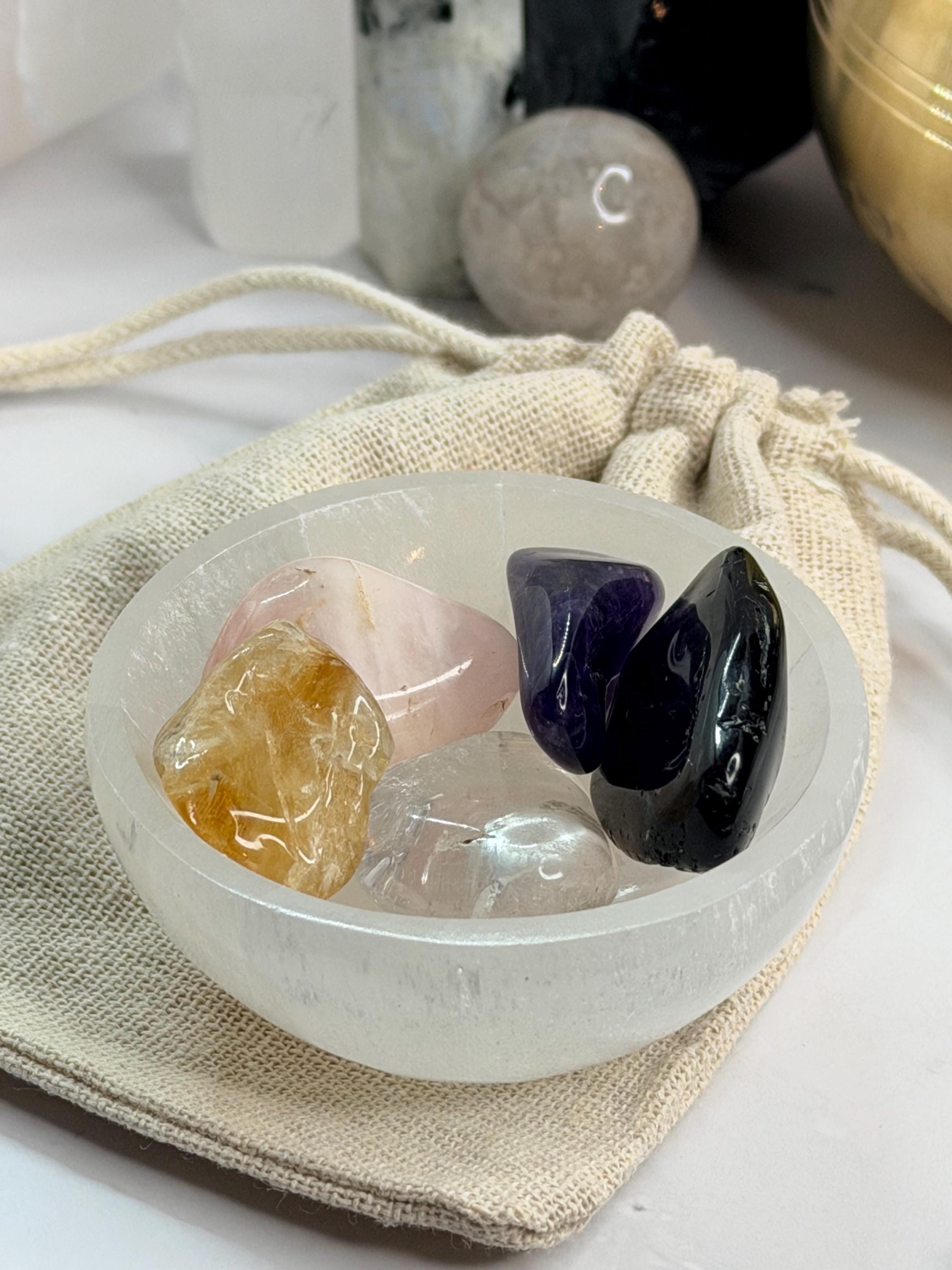 Crystal Starter Set, Energy Foundation Collection, Intention, Clarity, Grounding